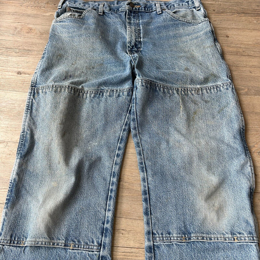 VINTAGE | Dickies Workwear Double Knee Denim Jeans Pants sz W36 L30