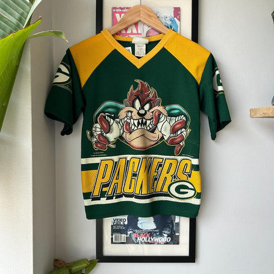 VINTAGE 90s | Green Bay Packers TAZ Football Jersey T-Shirt sz *Youth M