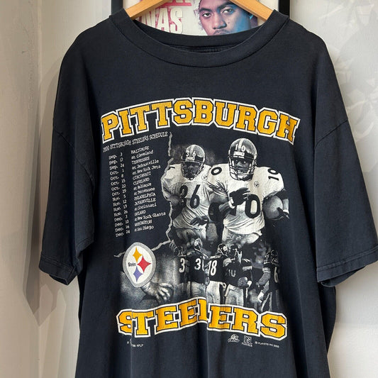 VINTAGE | Pittsburgh Steelers Football Schedule T-Shirt sz XL