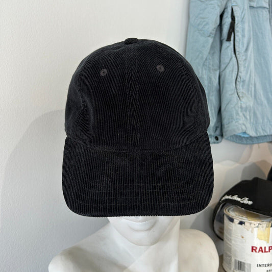 VINTAGE | Carhartt WIP Black Corduroy Strap Back Cap HAT One Size