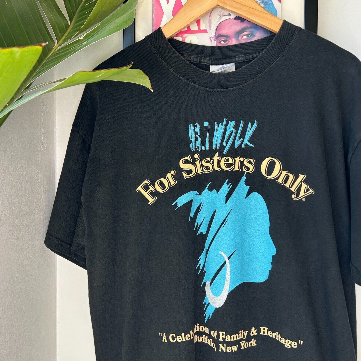 VINTAGE 90s | 93.7 WBLK Radio For Sisters Only T-Shirt sz L Adult