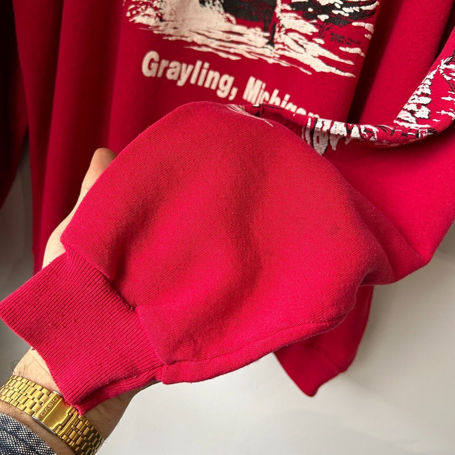 VINTAGE 80s | Grayling Michigan Ski Doo Winter Crewneck Sweater sz XXL Adult