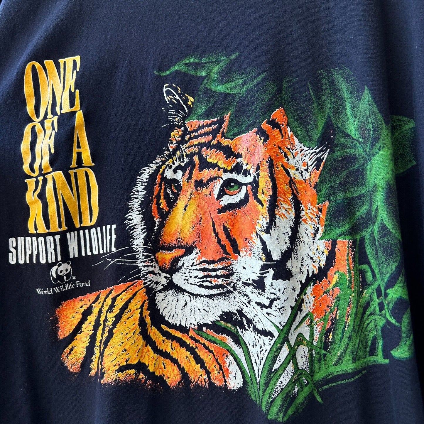 VINTAGE 90s | One Of A Kind Support Wildlife WWF Tiger T-Shirt sz XXL