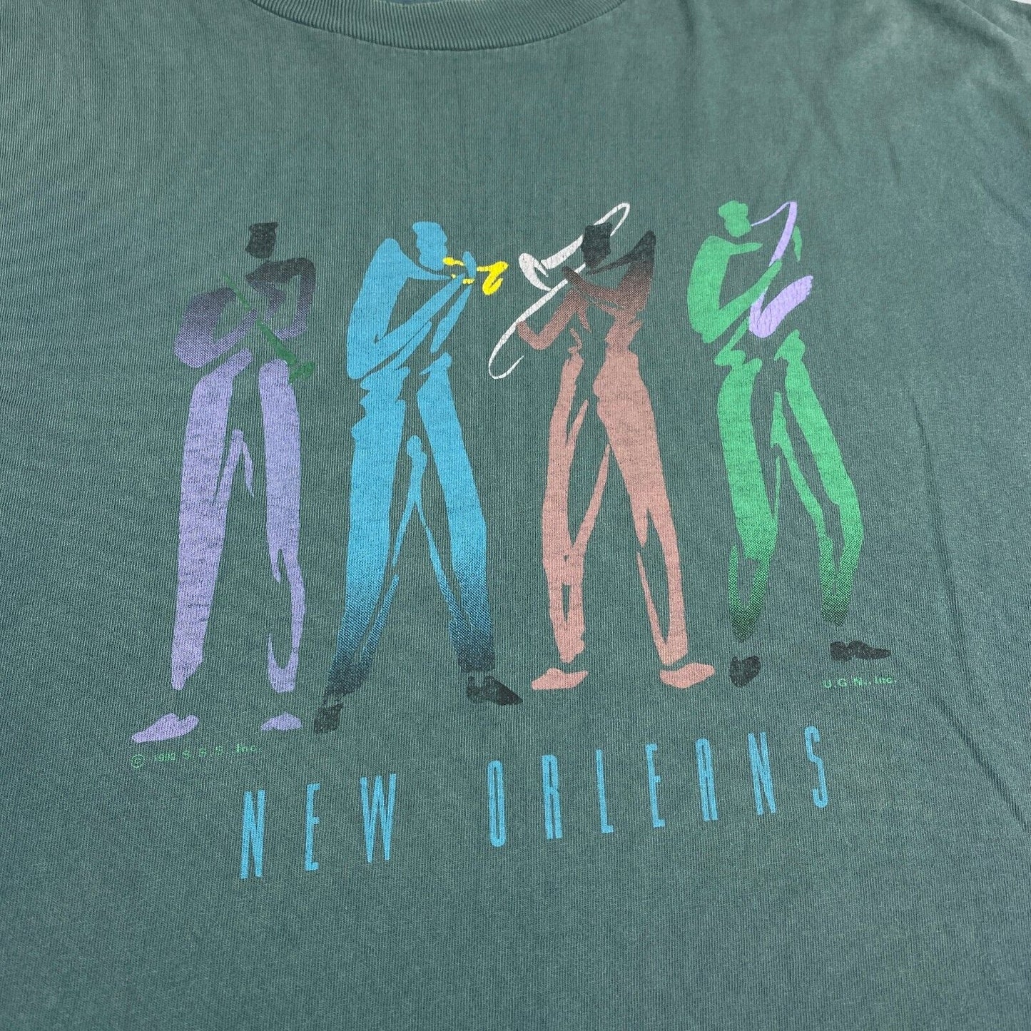 VINTAGE 90s New Orleans Faded Music T-Shirt sz XXL Men Adult