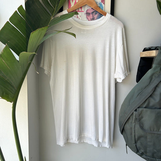 VINTAGE 90s | Blank White Paper Thin T-Shirt sz L