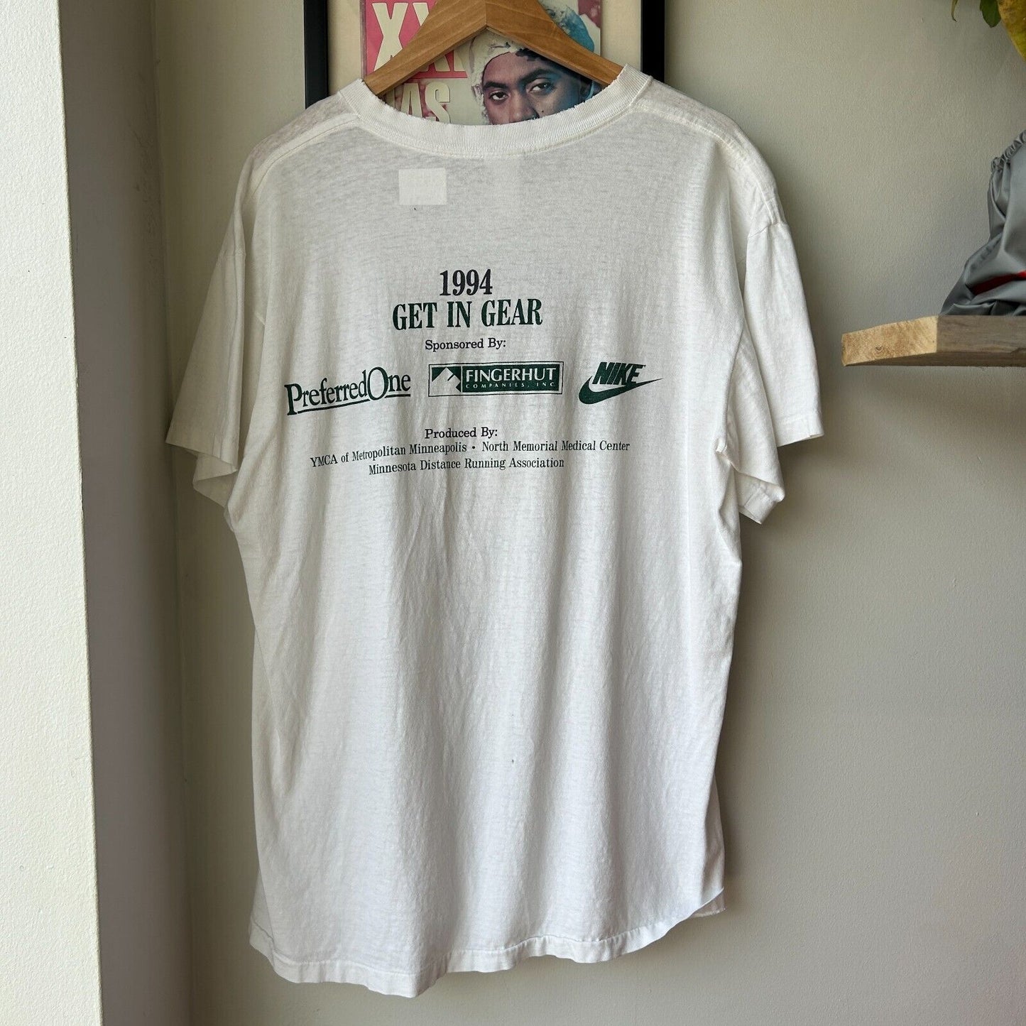 VINTAGE 90s | Nike Get In Gear Running Marathon T-Shirt sz L