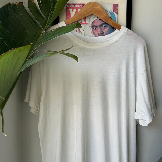 VINTAGE 90s | Blank White Paper Thin T-Shirt sz L