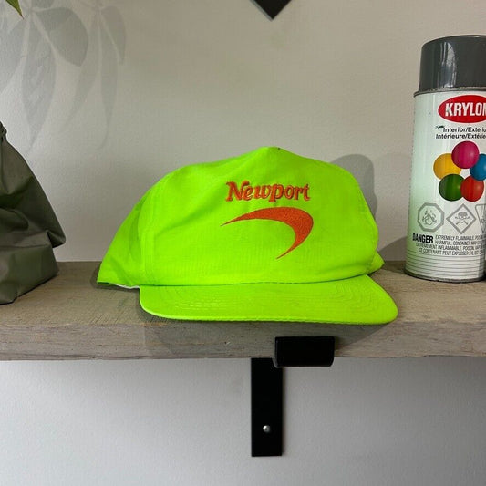 Vintage 80s | Newport Neon Logo Nylon Snapback HAT sz OS