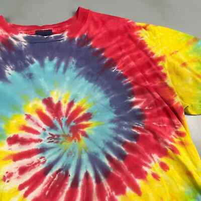 VINTAGE Tye Dye Spiral Blank T-Shirt sz Medium Adult