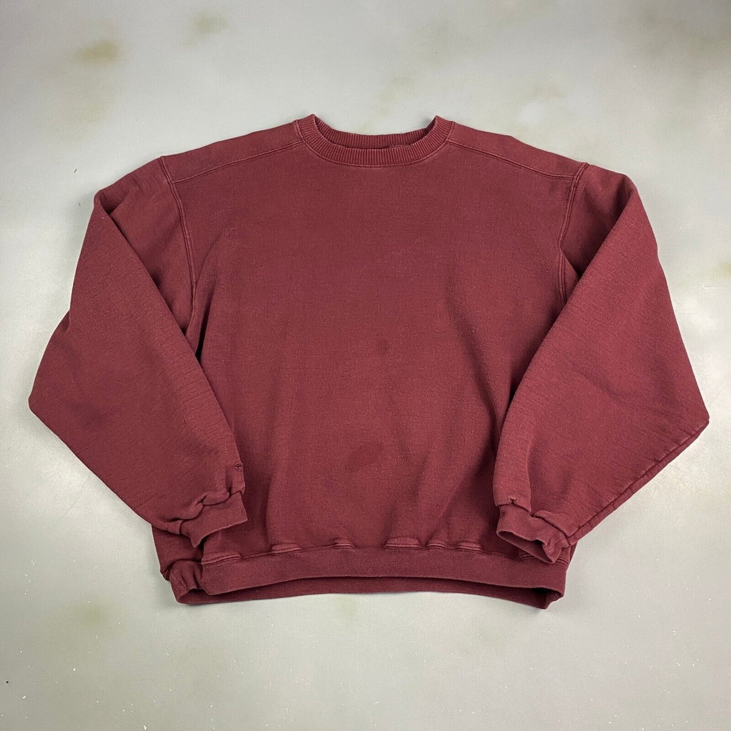 VINTAGE 90s Champion Maroon Heavyweight Blank Crewneck Sweater sz Large Adult