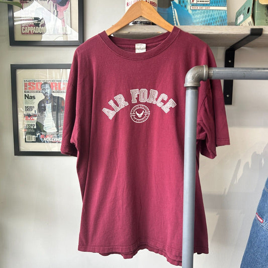 VINTAGE | Air Force Logo Maroon T-Shirt sz XL Adult