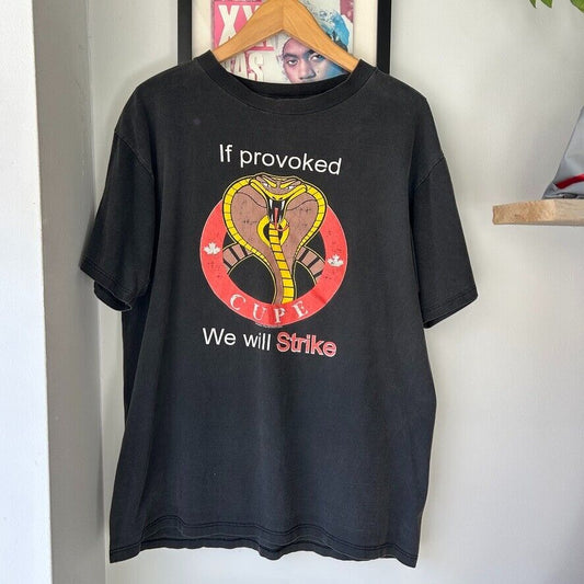 VINTAGE 90s | If Provoked We Will Strike T-Shirt sz L