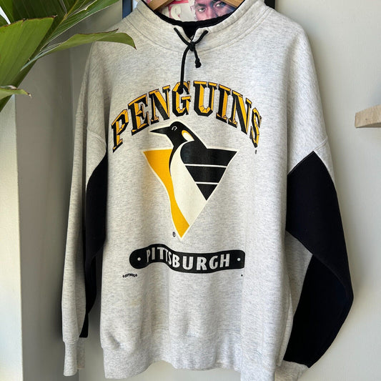 VINTAGE 90s | Pittsburgh Steelers Nutmeg Collared Hockey Sweater sz L Adult