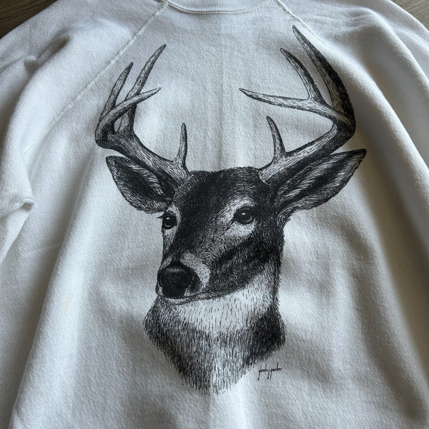 VINTAGE 80s | Deer Animal Artwork Print Crew Sweater sz L