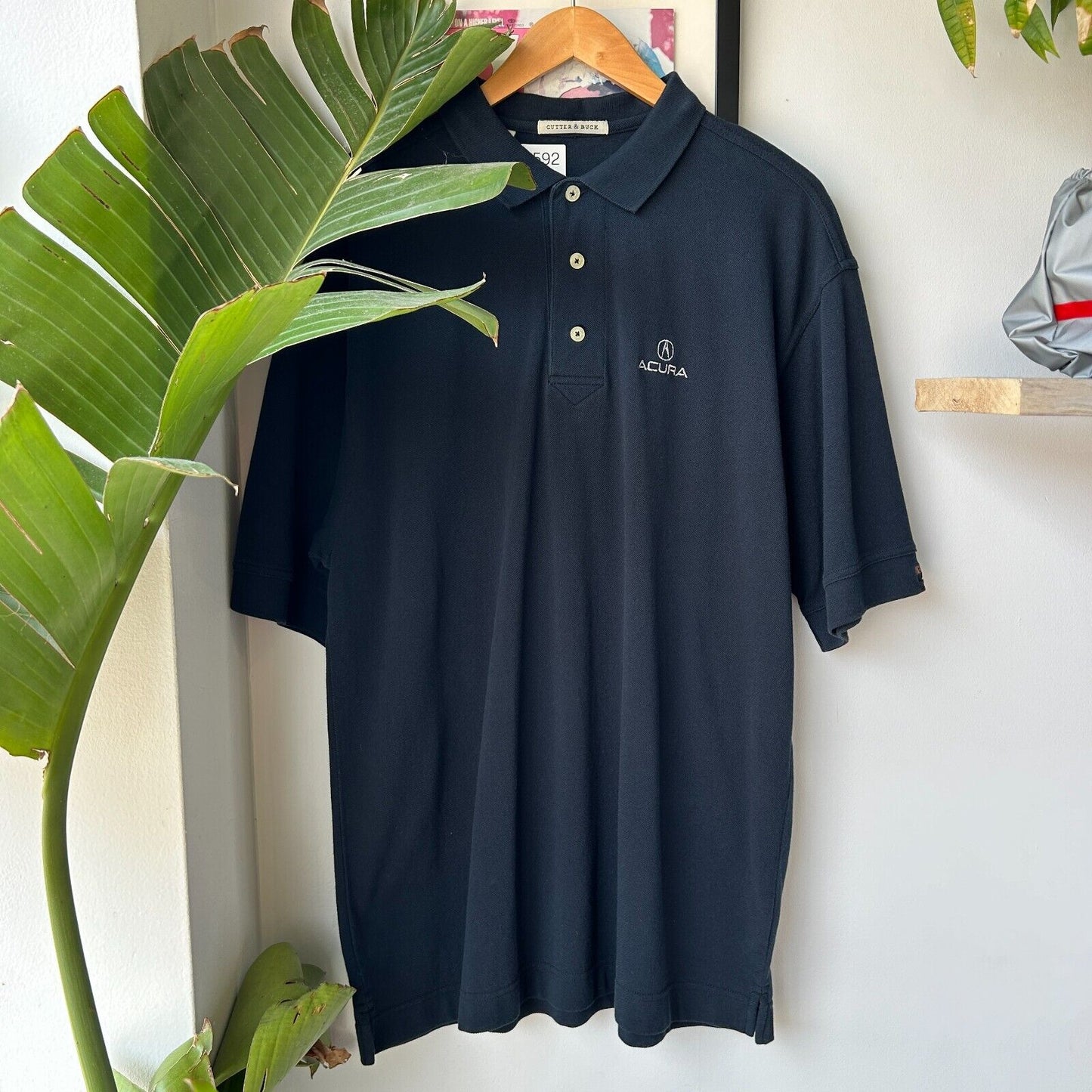 VINTAGE | Acura Car Logo Navy Polo Shirt sz L