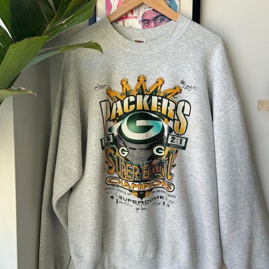 VINTAGE 1997 | Green Bay Packers NFL Super Bowl Champions Sweater sz XXL Adult