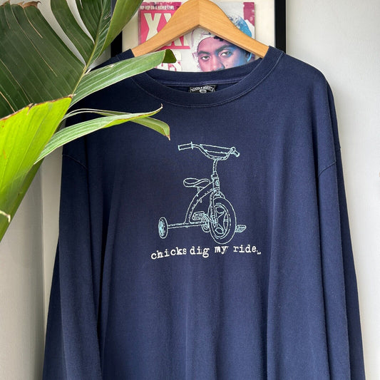 VINTAGE | Chicks Dig My Ride Long Sleeve T-Shirt sz XL