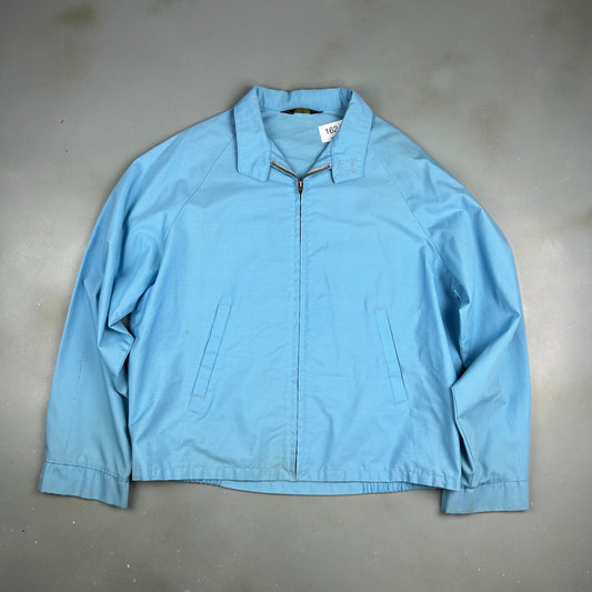 VINTAGE 70s-80s | Wells Royal Prest Light Blue Harrington Work Jacket sz L Adult