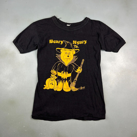 VINTAGE 1987 | Beary Scary Black Bear Club T-Shirt sz XS Adult