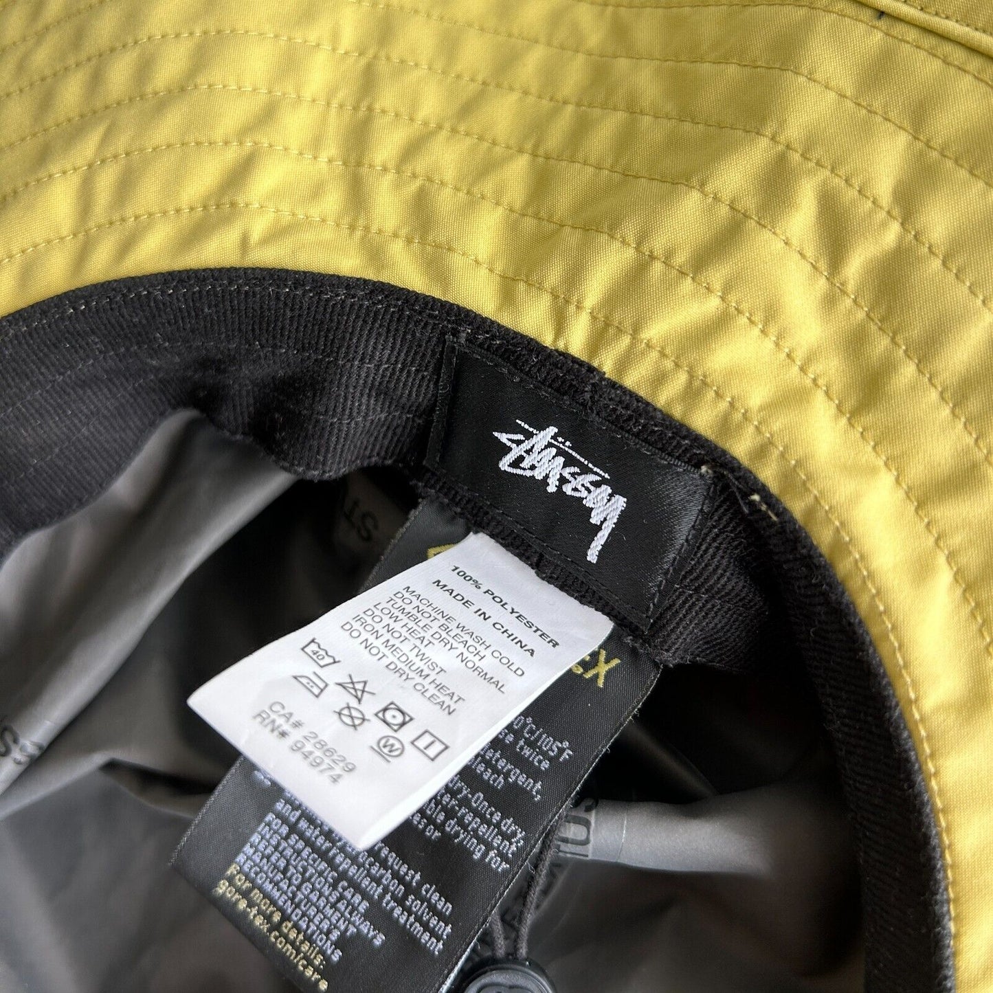 STUSSY x Gore-Tex Light Yellow Tilley Bucket HAT One Size NWT