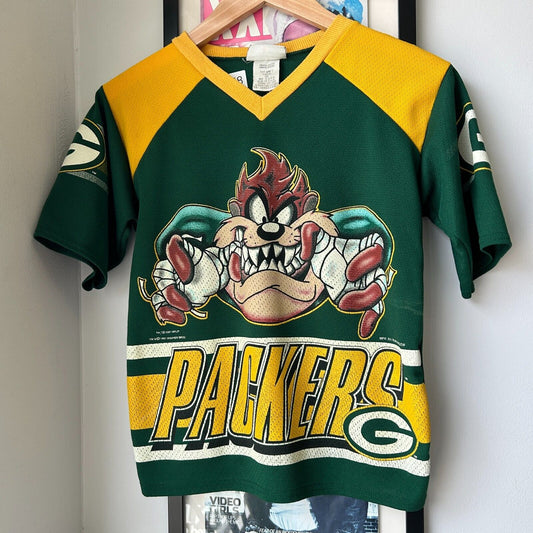 VINTAGE 90s | Green Bay Packers TAZ Football Jersey T-Shirt sz *Youth M