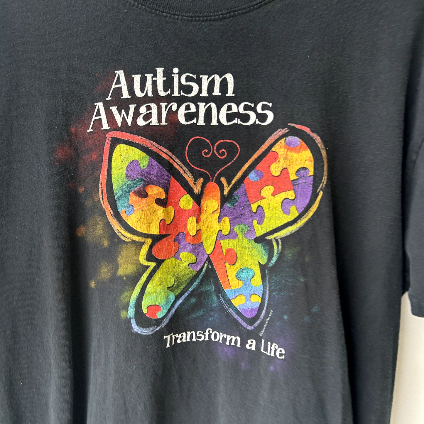 VINTAGE Y2K | Autism Awareness Transform A Life Graphic T-Shirt sz L Adult