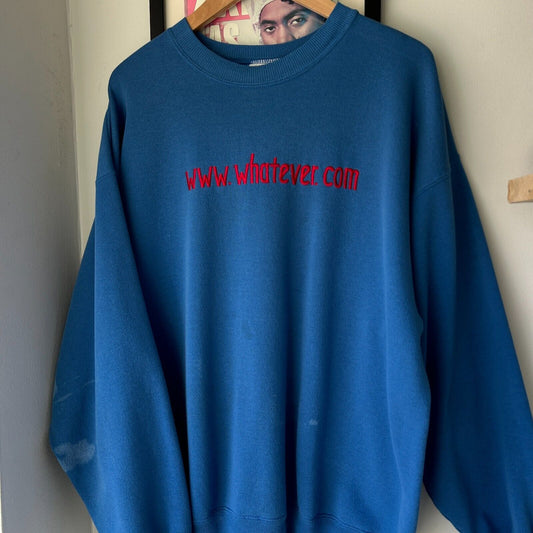 VINTAGE 90s | Whatever.com Blue Crew Sweater sz XL