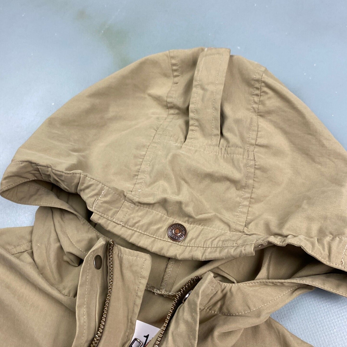 VINTAGE Khaki Cotton Blend Tech Windbreaker Jacket sz Small Men Adult