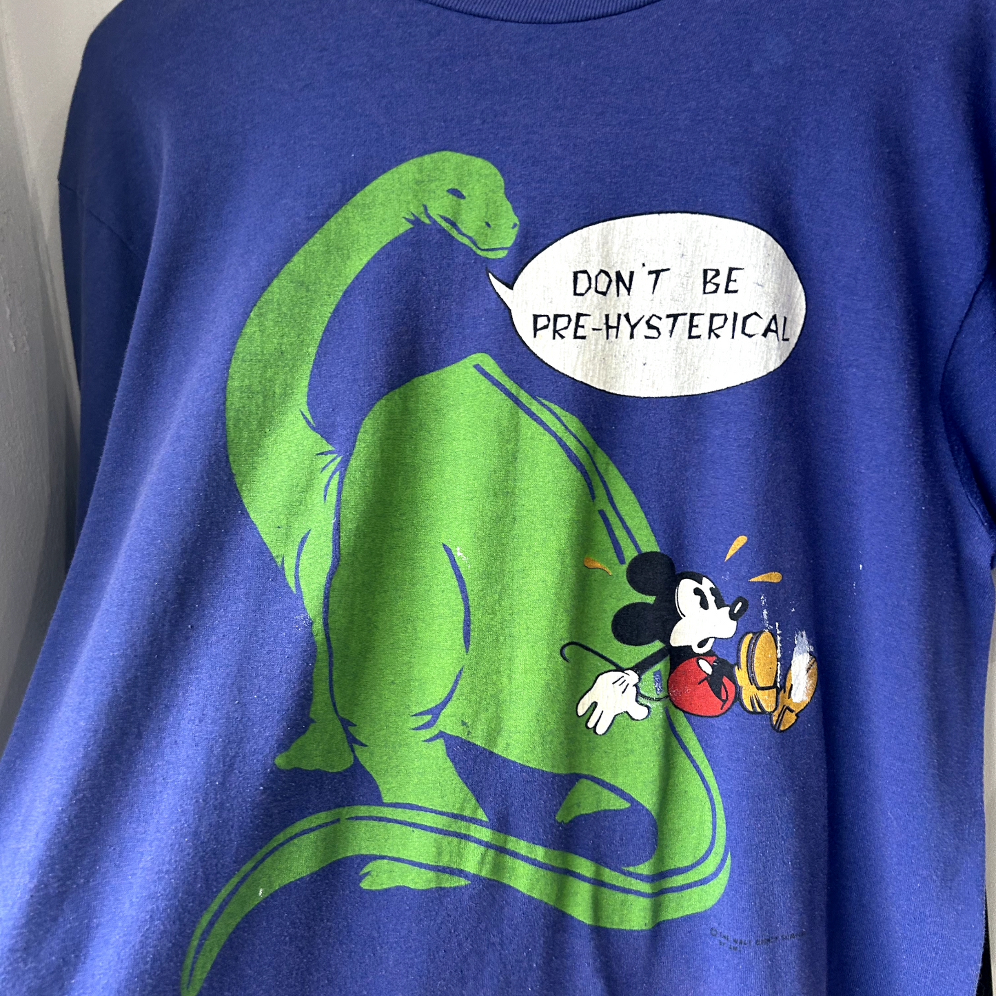 VINTAGE 1980s | Mickey Mouse Walt Disney Dinosaur Graphic T-Shirt M Adult