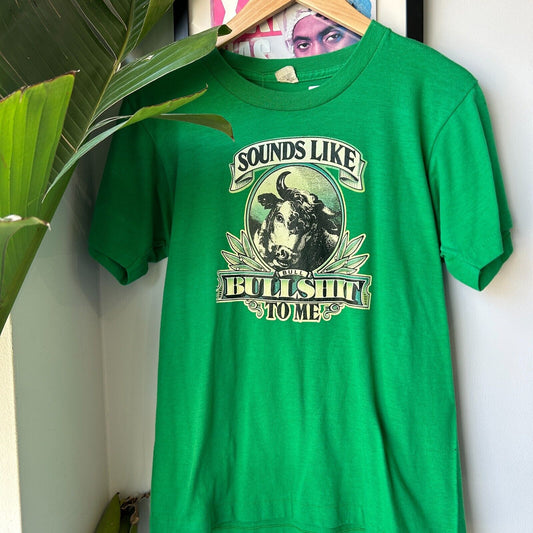 VINTAGE 80s | Sounds Like Bull S*** To Me T-Shirt sz S