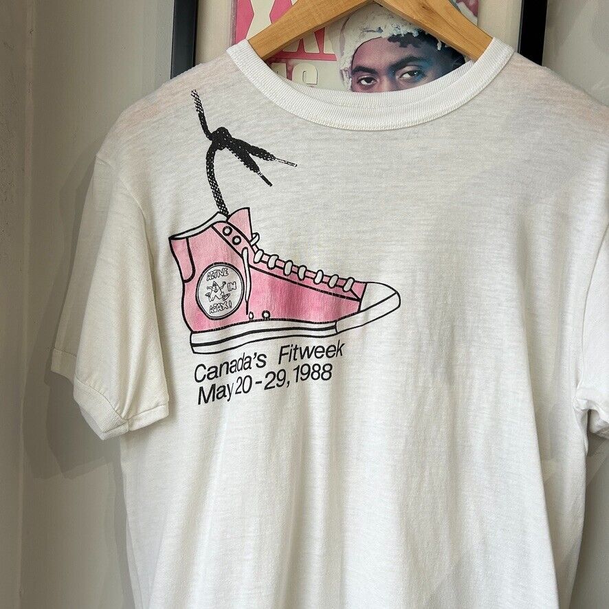 VINTAGE 80s | Converse Shoe Canada Marathon T-Shirt sz S