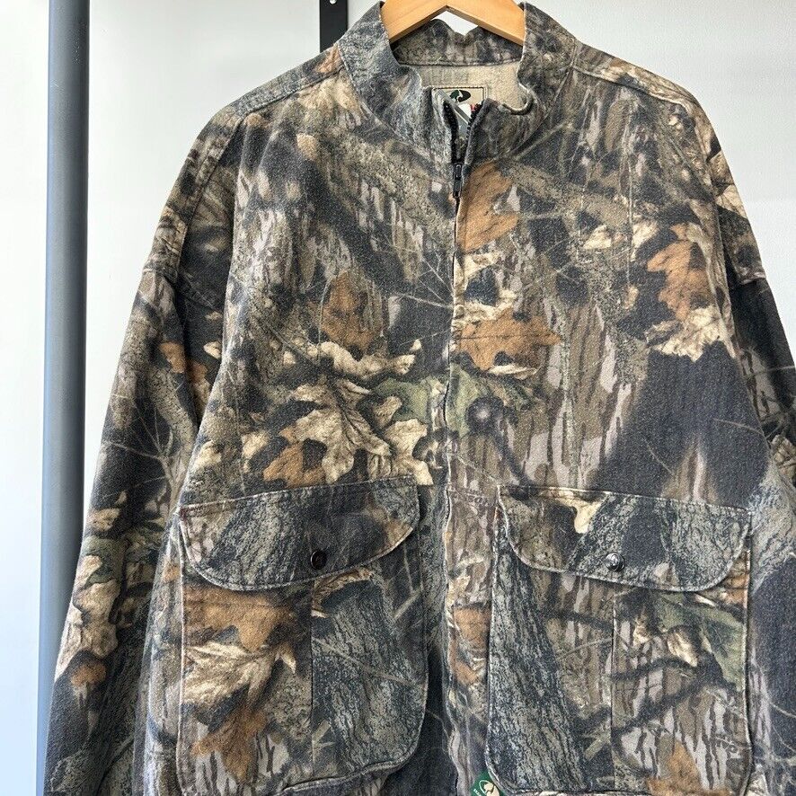 VINTAGE 90s | Mossy Oak Real Tree Bomber Jacket sz XXL