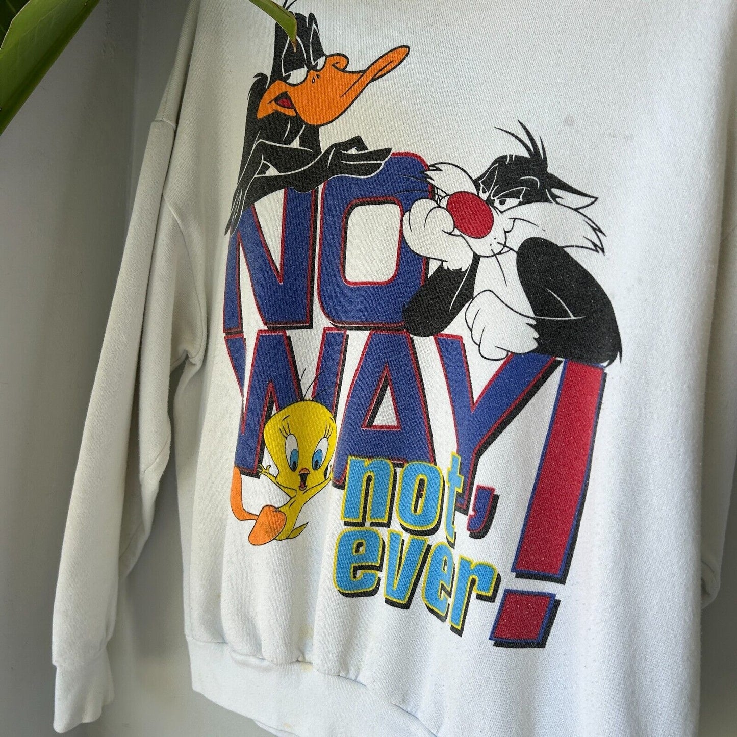 VINTAGE 90s | Looney Tunes No Way Not Ever Cartoon Crewneck Sweater sz M