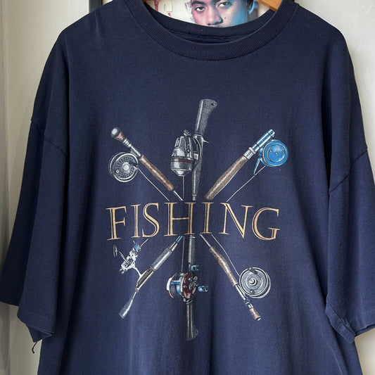 VINTAGE 90s | Fishing Poles T-Shirt sz XL