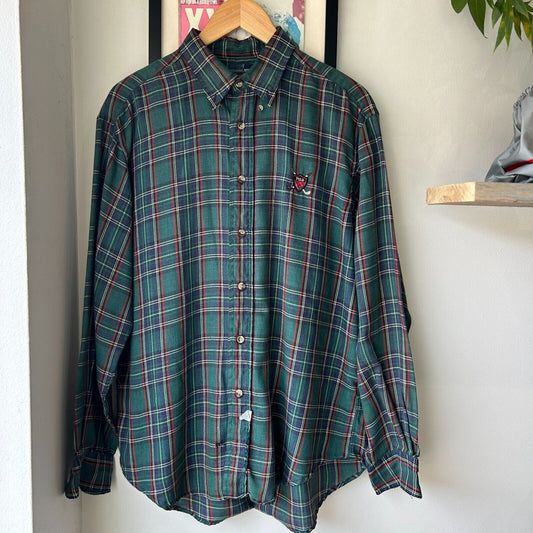 VINTAGE 90s | Ralph Lauren Polo Golf Plaid Button Down Shirt sz L