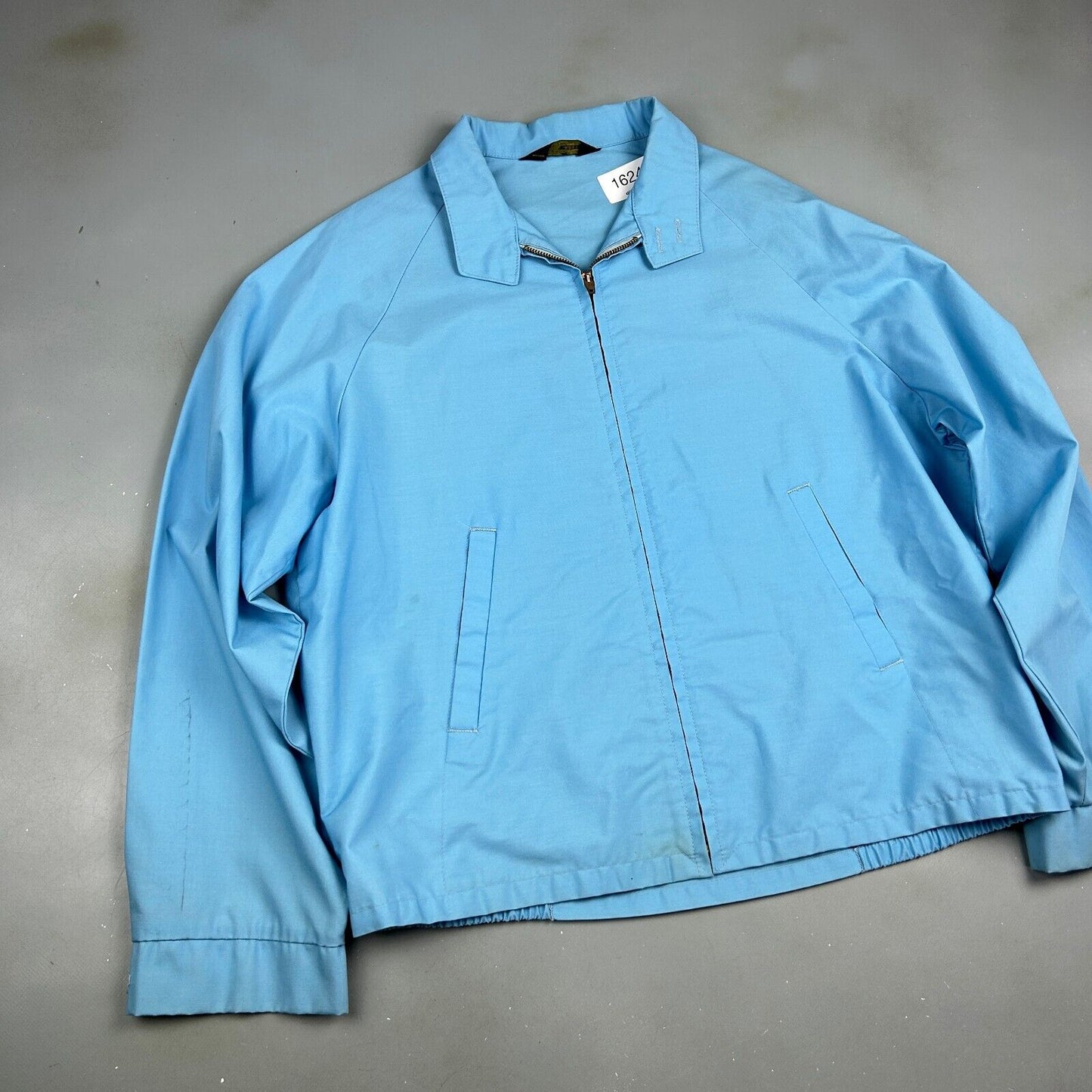 VINTAGE 70s-80s | Wells Royal Prest Light Blue Harrington Work Jacket sz L Adult