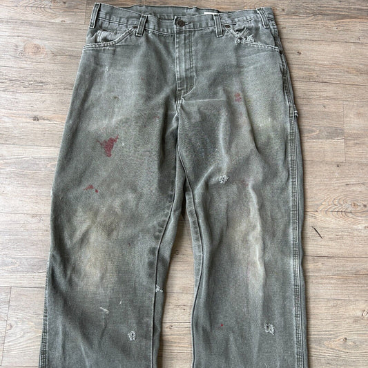 VINTAGE | Dickies Faded Sage Workwear Pants sz W34 L34