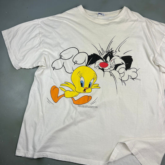 VINTAGE 1994 | Tweety Bird & Sylvester Looney Tunes Cartoon T-Shirt sz XXL Adult