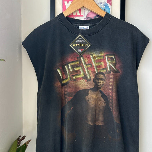 VINTAGE 2001 | USHER Evolution Tour R&B Band Sleeveless T-Shirt sz L Adult