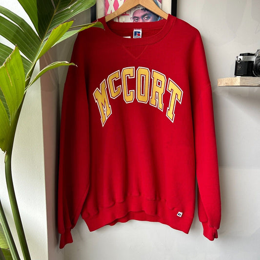 VINTAGE 90s | McCORT Russell Athletic Crewneck Sweater sz XXL Adult