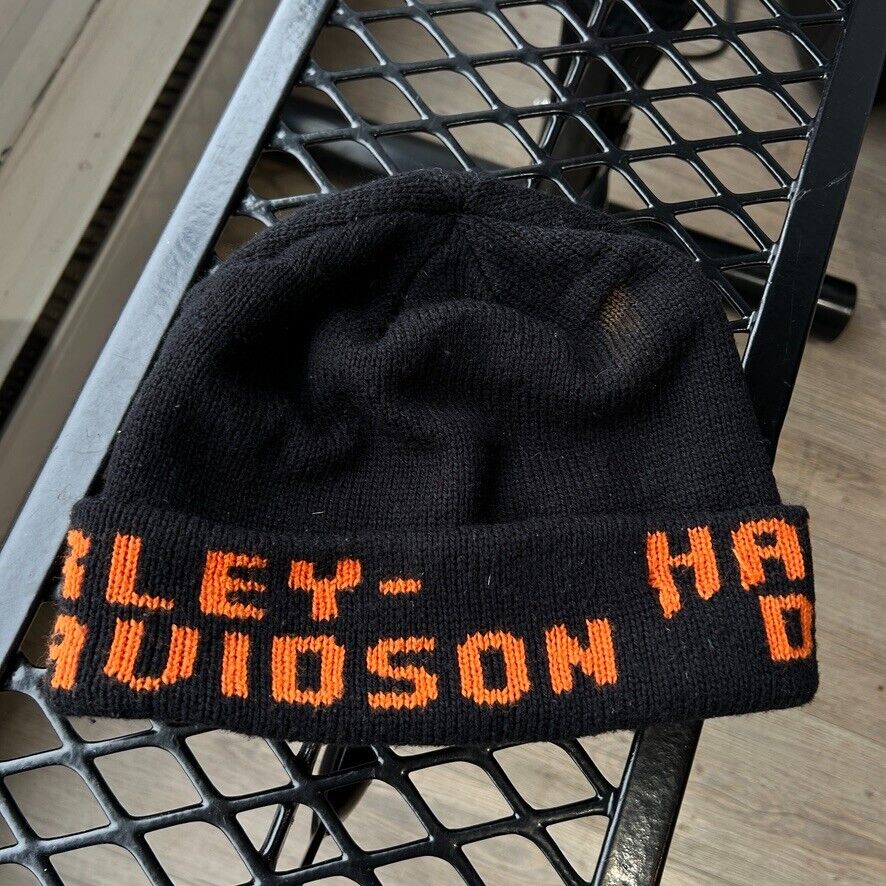 Vintage 90s | Harley Davidson Biker Beanie HAT sz OS