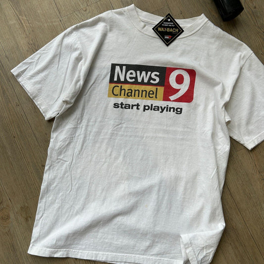 VINTAGE | Channel 9 News ABC Network White T-Shirt sz L Adult