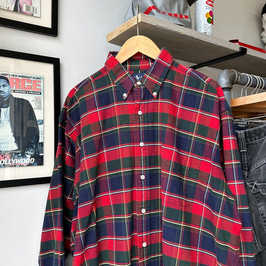 VINTAGE | Ralph Lauren Big Oxford Plaid Button Down Shirt sz XL