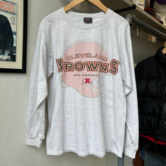 VINTAGE 90s | Cleveland Browns Football Helmet Long Sleeve T-Shirt sz S-M