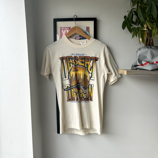 VINTAGE 1987 | Desert Dry Gin Reno Nevada T-Shirt sz S Adult Made In USA