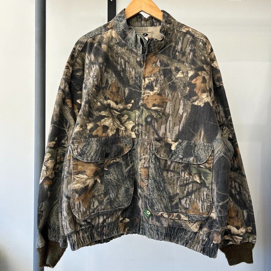 VINTAGE 90s | Mossy Oak Real Tree Bomber Jacket sz XXL