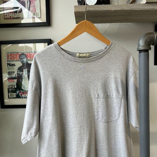 VINTAGE | Eddie Bauer Blank Grey Pocket T-Shirt sz L Adult