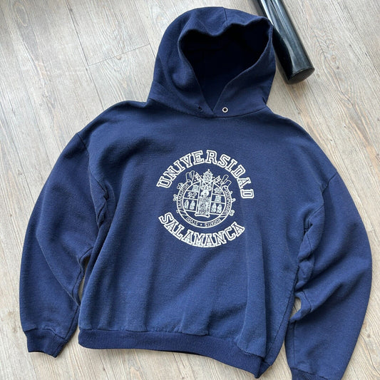 VINTAGE 80s | Universidad Salamanca Crest Hoodie Sweater sz S Adult