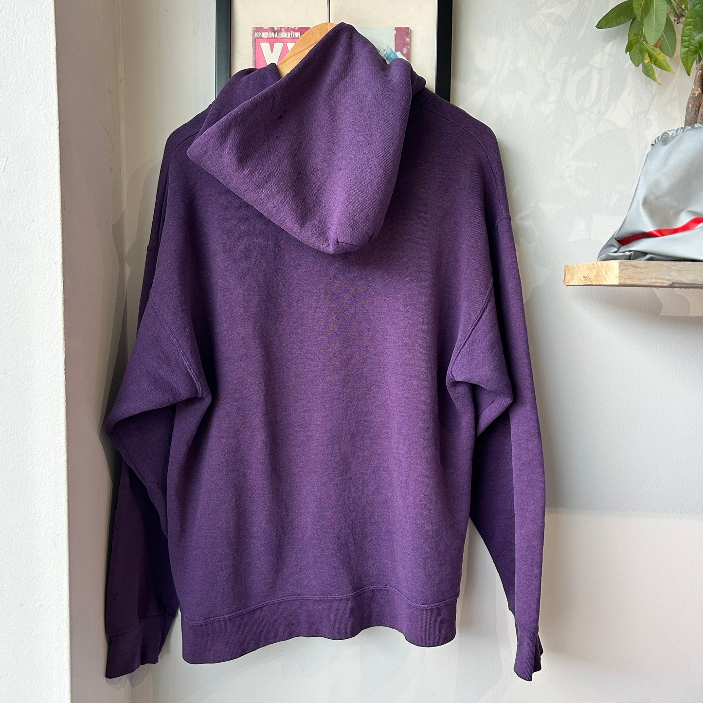 VINTAGE 80s | Discuss Blank Faded Purple Hoodie Sweater sz L