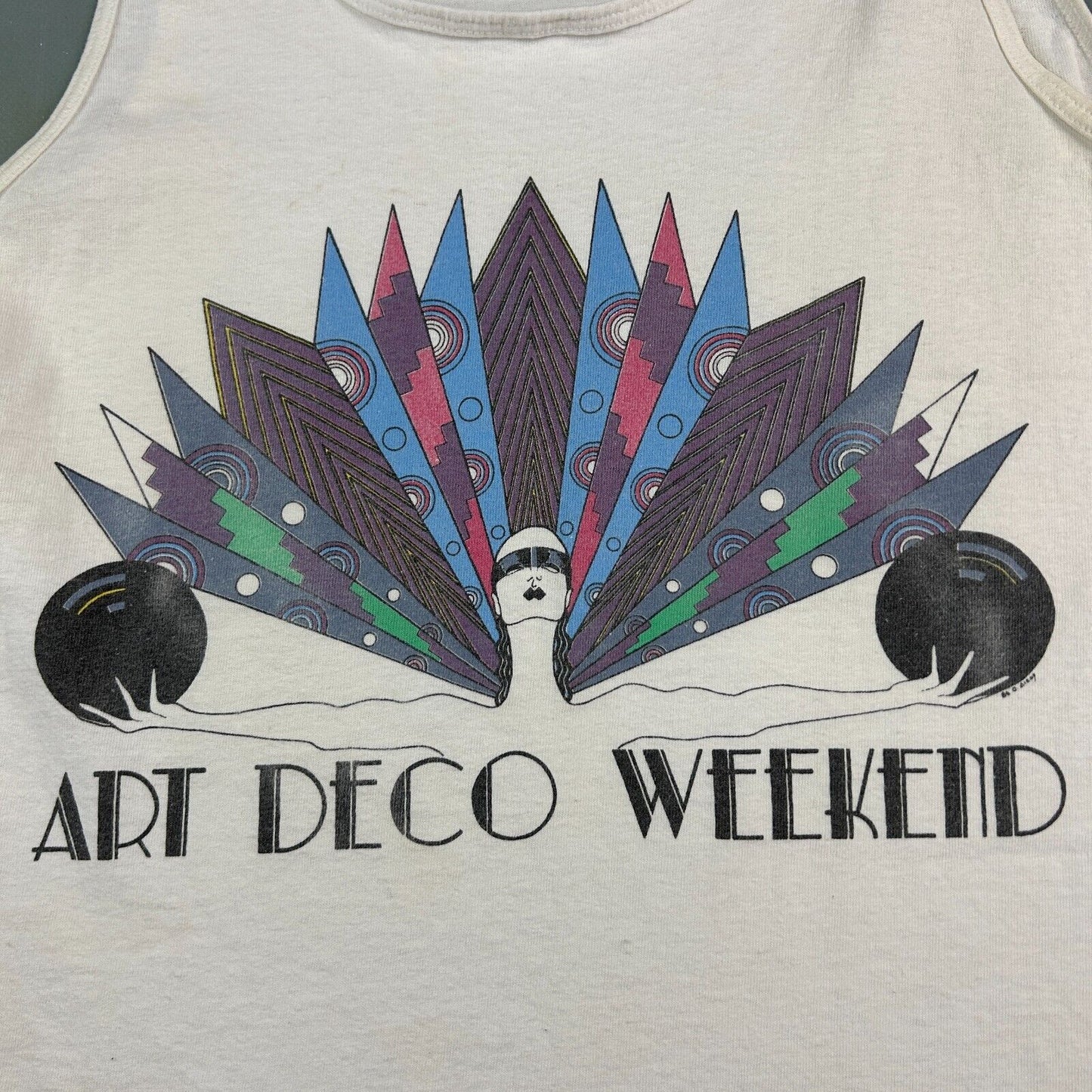 VINTAGE 90s | Art Deco Weekend Sleeveless Tank T-Shirt sz L Adult